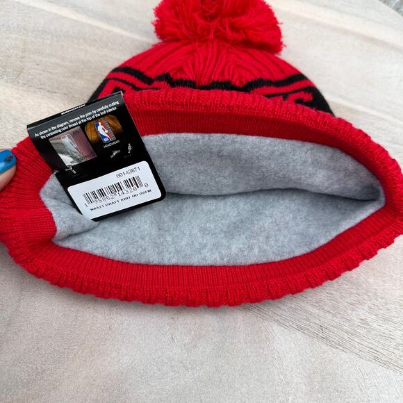 Houston Rockets Mens Winter Hat Red New Era Cuffed Pom Knit Lined 2021 Draft New - Picture 7 of 11